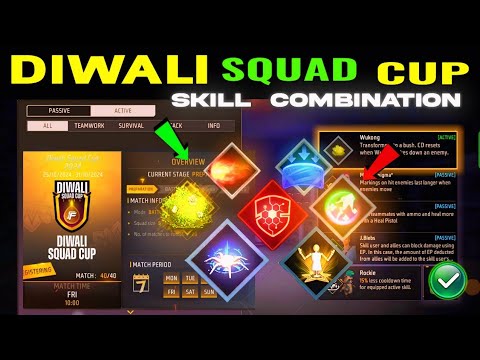 Diwali Squad Cup character combination | Best character combination in Free Fire | Diwali squad cup