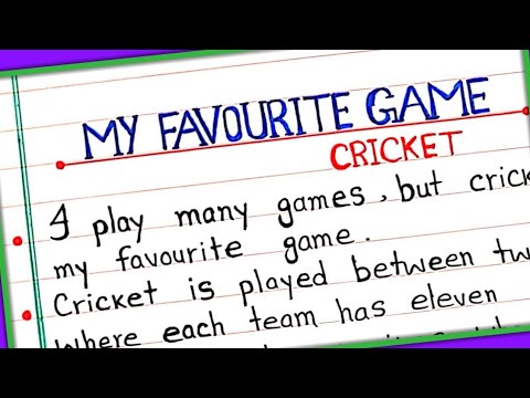 5 Lines essay on My favourite game || Essay on my favourite game cricket