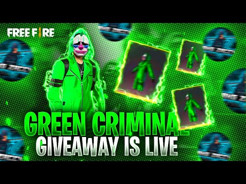 GREEN CRIMINAL GIVEAWAY AND 10000 DIAMONDS CUSTOM ROOM | FREE FIRE LIVE ​​​​| RKG ZACCY