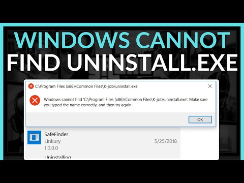 Windows Cannot Find Uninstall.exe File Error - Full Guide (2024)