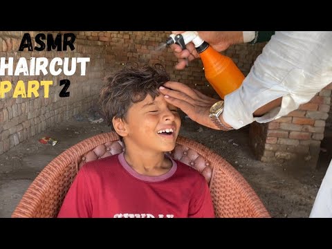 ASMR  HAIRCUT VIDEO REAL WITH BARBER RAMZAN PAKISTANI ISTANTS SALEEP ASMR