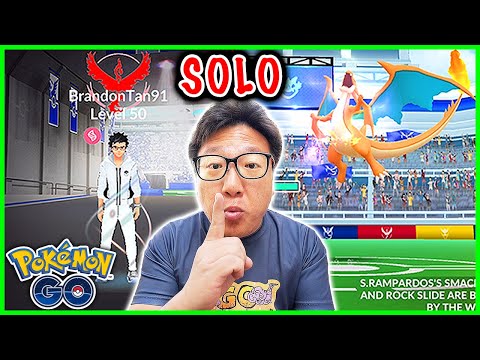 Mega Charizard Solo with the No.1 Rock Pokemon in Pokemon GO