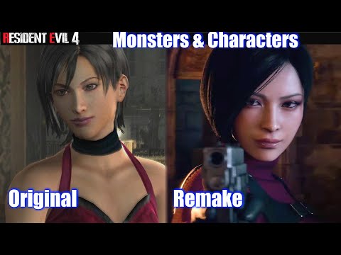 Resident Evil 4 Remake vs Original - Characters & Monsters Comparison (2005 vs 2022)