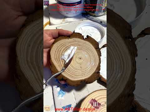 Painting tutorial - How to apply the base to paint on wood slices @ARTelier Design