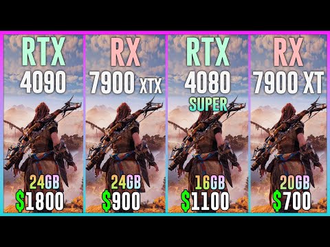 RTX 4090 vs RX 7900 XTX vs RTX 4080 SUPER vs RX 7900 XT - Test in 20 Games