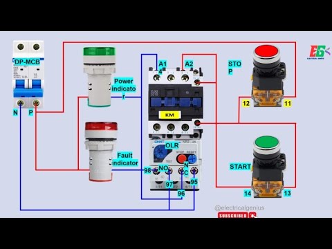 DOL Starter Wiring Control | dol starter wiring connection @Electricalgenius