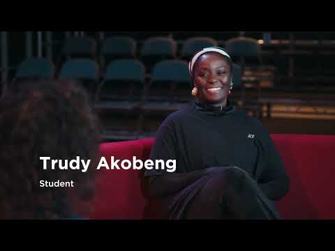 On the sofa at the Guildford School of Acting (GSA) | University of Surrey