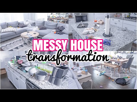 MESSY HOUSE TRANSFORMATION | COMPLETE DISASTER CLEANING | REAL LIFE MESSY HOUSE CLEAN WITH ME