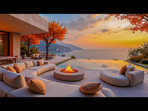 October Autumn Jazz by the Ocean Sunset | Warm Ocean Jazz Vibes for a Cozy and Peaceful Atmosphere