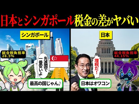 先進国で税金が1番安いシンガポールに住んだら、どうなる？日本との違いとは？【ずんだもん＆ゆっくり解説】