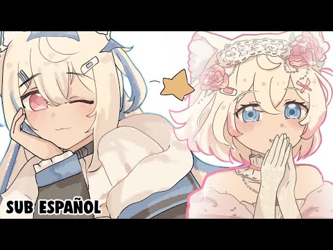 Princesa mococo y fuwa guiño ;3『Hololive sub español/Hololive animación』