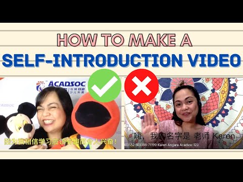 How to Make an Effective Self-Introduction Video  | 10 Tips for Your Self-Intro for ESL