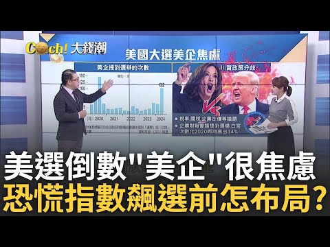 川賀對決"政策大不同" 美企焦慮衝擊股價? 美大選前恐慌指數波動大? 歷年經驗看選前布局?｜王志郁 主持｜20241027｜Catch大錢潮 feat.謝晨彥