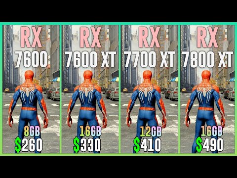 RX 7600 vs RX 7600 XT vs RX 7700 XT vs RX 7800 XT - Test in 20 Games