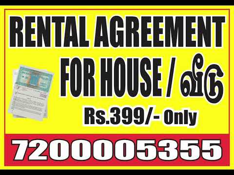 How to Get House Rental Agreement in Chennai /  Rental Agreement Agents in Chennai (General Format )