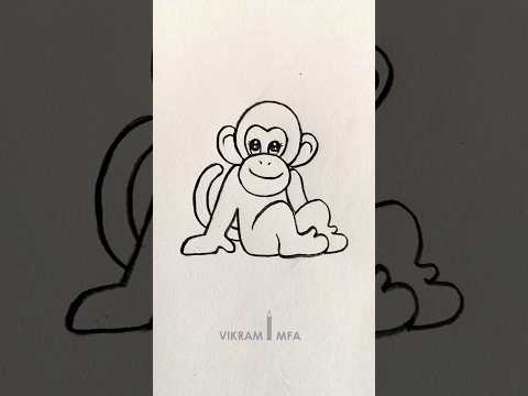 Simple drawing shorts || how to draw a monkey || VIKRAM MFA || #simple #drawing #shorts