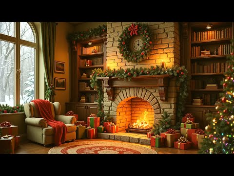 Smooth Christmas Jazz  Instrumental Music 🎄 Gentle Jazz Tunes & SnowFall for Unwind, Stress Relief