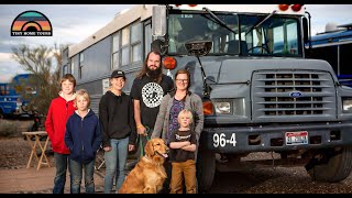 Family Of 6 & Their DIY School Bus Conversion - Private Parent Bedroom