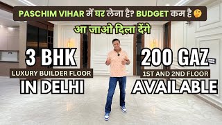 3 BHK builder floor in Paschim Vihar | Best property to buy in Delhi  | luxury house in New Delhi |