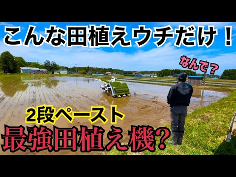 [徹底解説?]最強2段ペースト田植え機で最後の楽園を田植えしたら、ハプニング続出した！三菱LE60(6条田植え機)