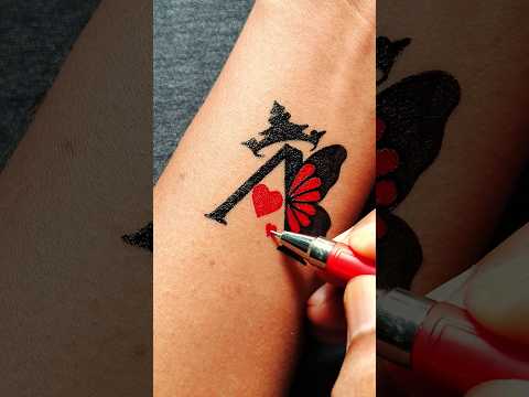 Alphabet "A" and Butterfly mix love tattoo idea.....#tattoo #tattoodesign #art #shorts