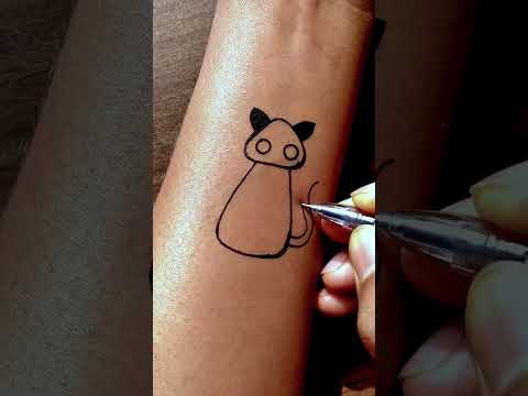 Very easy cat tattoo idea.....#drawing #art #tattoo #temporarytattoo