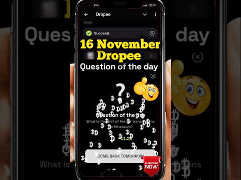 Dropee question of the day code 16 November | Dropped question of the day code | Dropee Code