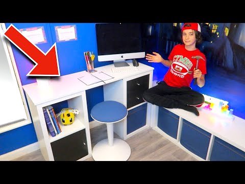 HOW he BUILT a desk using IKEA STORAGE units KALLAX