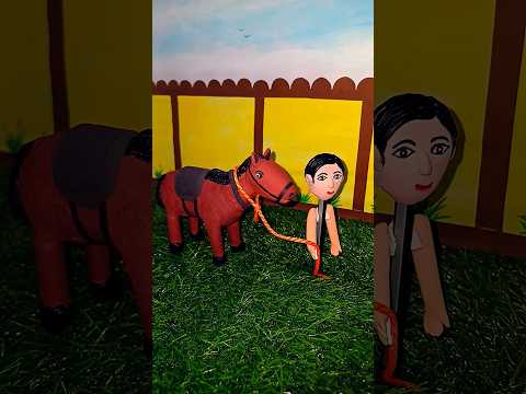 Anaya ko horse 🐎 riding Karni Hai 🥳 ##clayart #emotional #shorts #ytshorts #cartoon #comedy