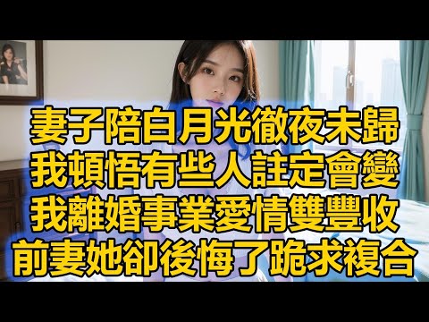 妻子陪白月光徹夜未歸，我頓悟有些人註定會變，我離婚事業愛情雙豐收，前妻她卻後悔了跪求複合