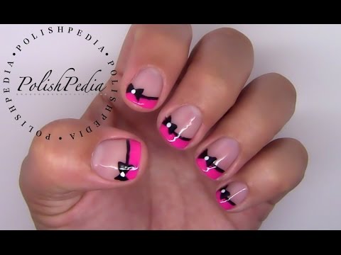 Fancy French Tip Bow Nail Art