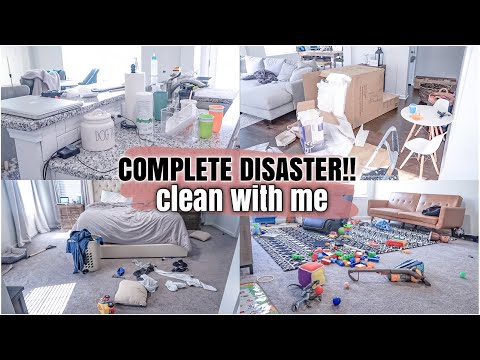 COMPLETE DISASTER CLEAN WITH ME | REAL LIFE MESS | MESSY HOUSE TRANSFORMATION | CLEAN WITH ME 2021