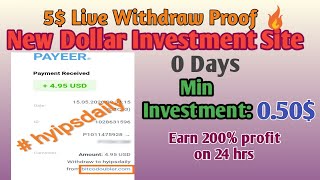 new Dollar investment site; min invest 0.5; make 200% profit on 24 hours! Hyips daily