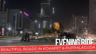 Driving on Beautiful Roads in Kokapet and Puppalaguda in the Evening || Hyderabad Drive Evening