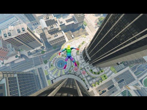 GTA 5 Spiderman Epic Jumps Compilation(GTA V Fails Funny Moments) 07