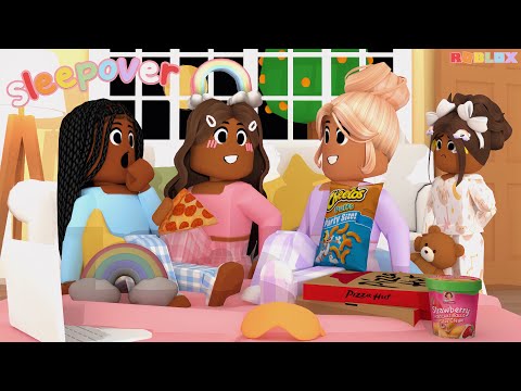 🍕GIRLS SLEEPOVER PARTY *LEFT OUT* Roblox Bloxburg Roleplay #roleplay