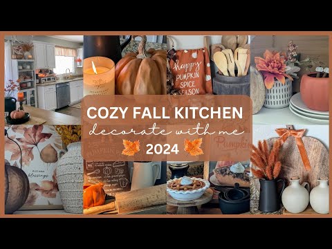 🍁NEW! 2024 🍁FALL KITCHEN DECORATE WITH ME! COZY FALL FARMHOUSE DECORATING IDEAS│FALL HOME DECOR 🍁