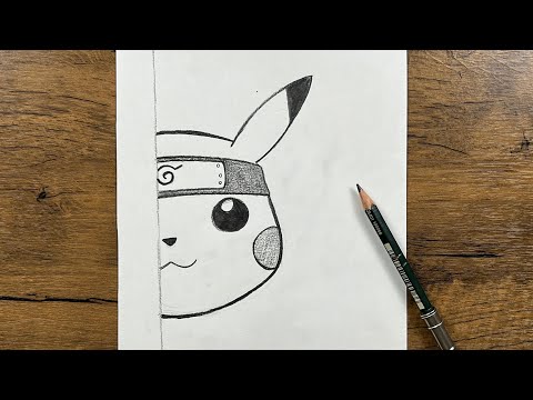 Easy to draw | how to draw Pikachu wearing Naruto headband step-by-step