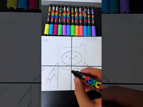 Drawing Adventure Time in 4 Styles… (#shorts)