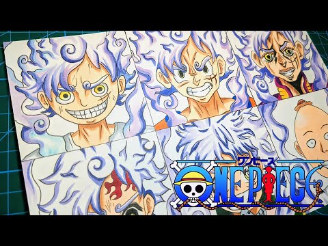 Drawing Monkey d. luffy in different Anime Styles || One Piece