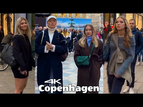 4K Copenhagen 🇩🇰 City Walking Tour, UHD 30fps, Saturday November 2023, Denmark