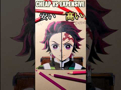 【鬼滅の刃】炭治郎を2種類の色鉛筆で塗り比べてみた【高級色鉛筆】CHEAP VS EXPENSIVE