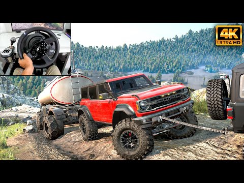 Ford Bronco Raptor | Transporting an Oil Tank | SnowRunner | Thrustmaster T300RS gameplay