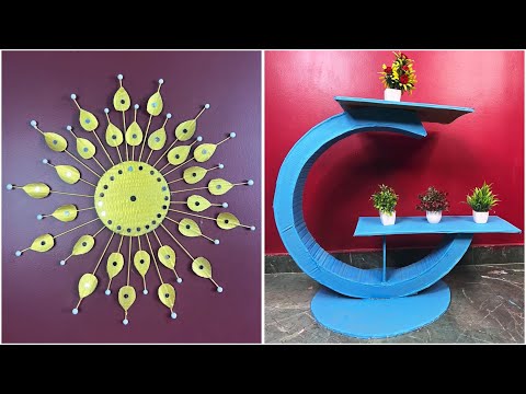 DIY Wall Art and Unique Cardboard Shelf | Easy Home Decor Ideas