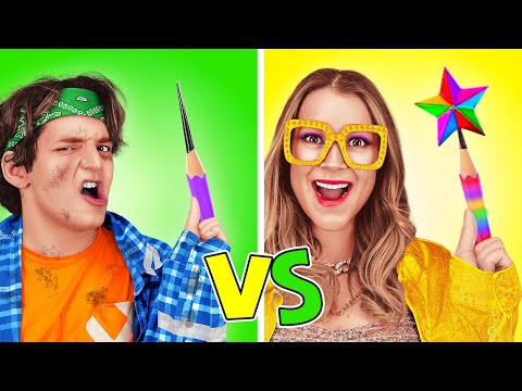 RICH vs. BROKE STUDENT SCHOOL CHALLENGE 📚💥 Who Comes Out on Top? Hacks, Fails & Fun by 123 GO!