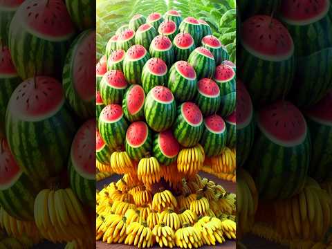 Easy and fast method for planting and growing hybrid fruit trees of watermelon and banana.#gardening