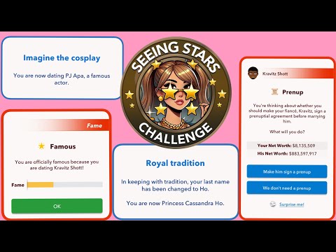 HOW TO COMPLETE THE SEEING STARS CHALLENGE | hookup with a famous actor | marry a royal | Bitlife