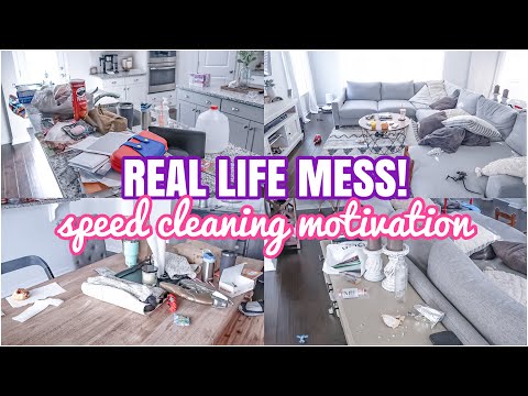 SPEED CLEANING MOTIVATION | REAL LIFE MESS | ACTUAL MESS | BIG HOUSE CLEANING