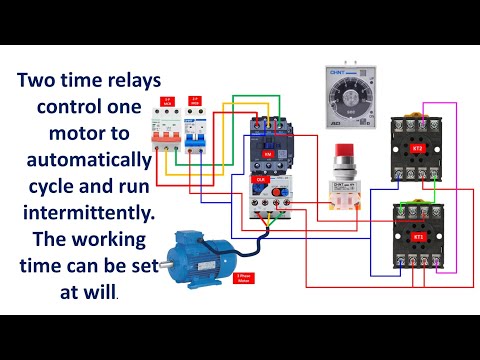 How to Control a Motor with Two Time Relays for Automatic Intermittent Operation | Customizable Run