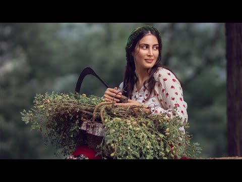 Making cucumber buttermilk in grandma's garden